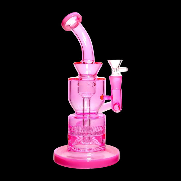 Neon Beaker with Showerhead Percolator and Thick Base Water Pipe