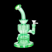 Neon Bent Neck with Honeycomb Percolator and Thick Base Water Pipe