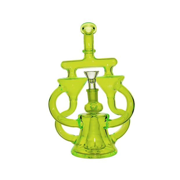 Neon Double Recycler with Pyramid Percolator Water Pipe