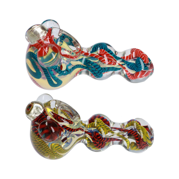 Valiant Twisty Color Marble Spoon Pipe - 4.5 in.