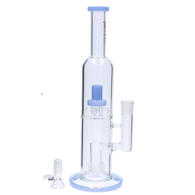 Valiant Dual Perc with Color Accents Water Pipe - 15 in.