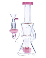 Water Pipe w/Bowl & Quartz-Milky Pink-7in(RCL-S-013MP)