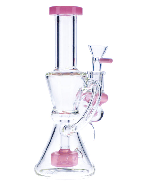 Water Pipe w/Bowl & Quartz-Milky Pink-7in(RCL-S-013MP)