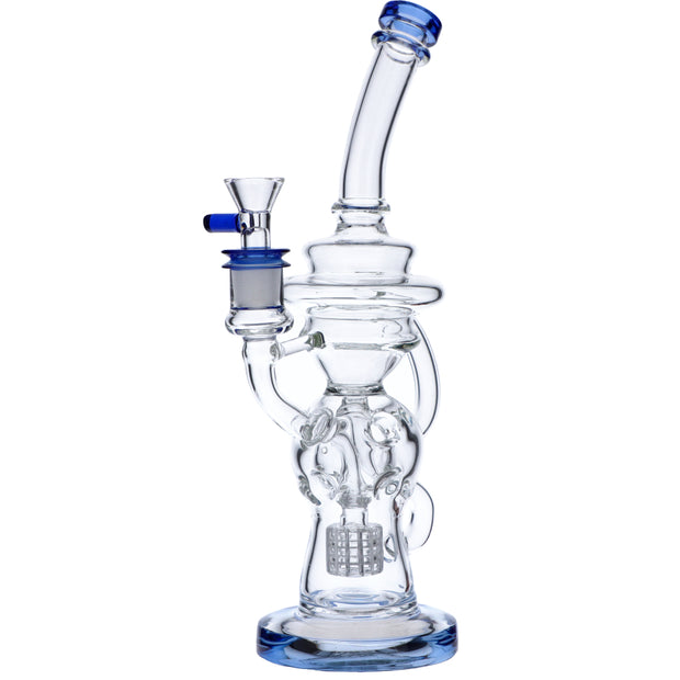 Bent Neck Water Pipe w/Bowl & Quartz-Light Blue(RCL-L-H02LB)