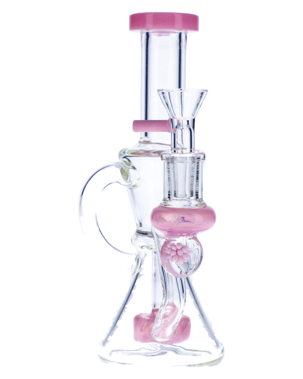 Water Pipe w/Bowl & Quartz-Milky Pink-7in(RCL-S-013MP)